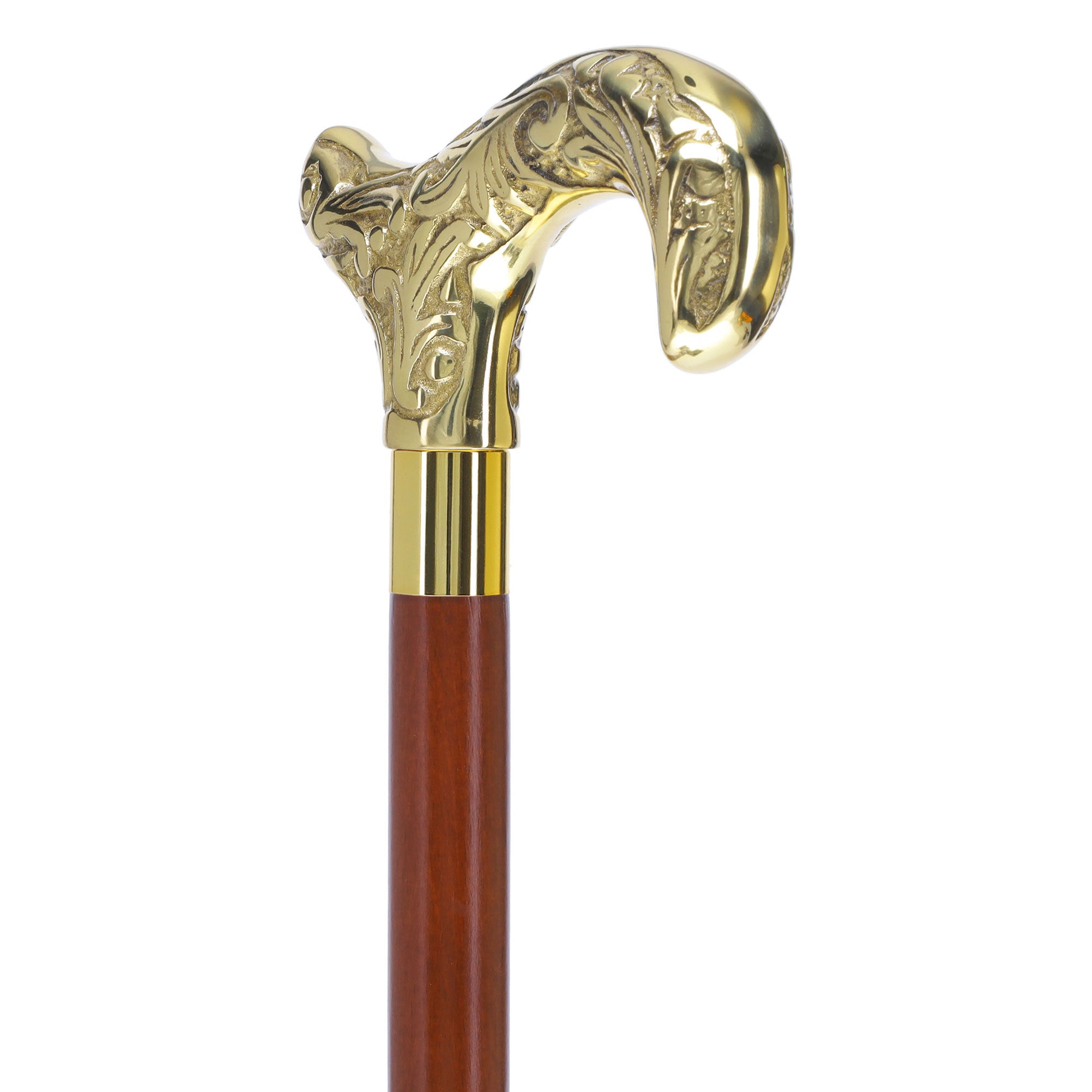 Premium Brass Derby Handle Walking Cane: Custom Shaft & Collar