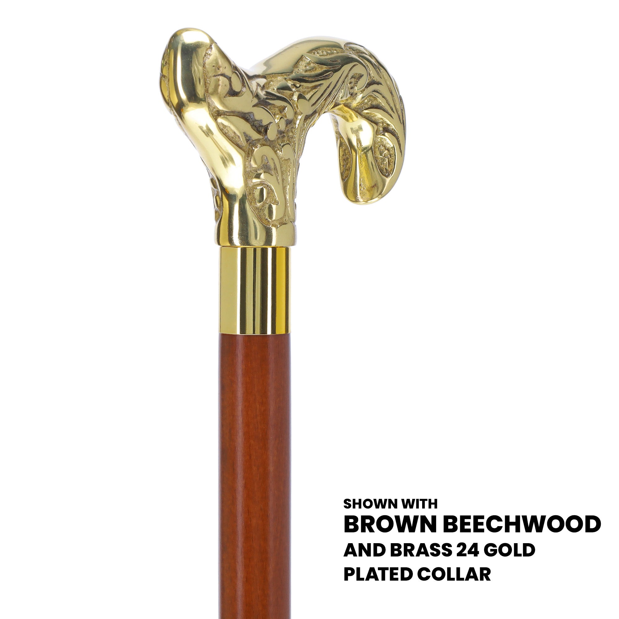 Premium Brass Derby Handle Walking Cane: Custom Shaft & Collar