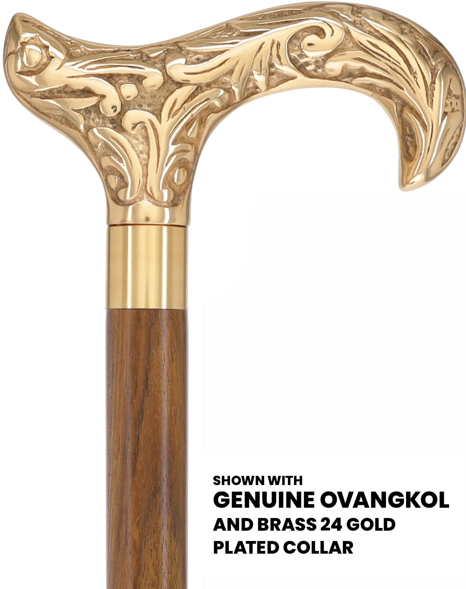 Premium Brass Derby Handle Walking Cane: Custom Shaft & Collar