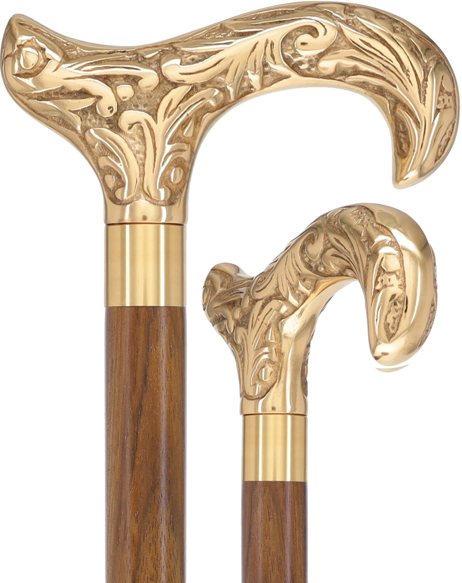 Premium Brass Derby Handle Walking Cane: Custom Shaft & Collar
