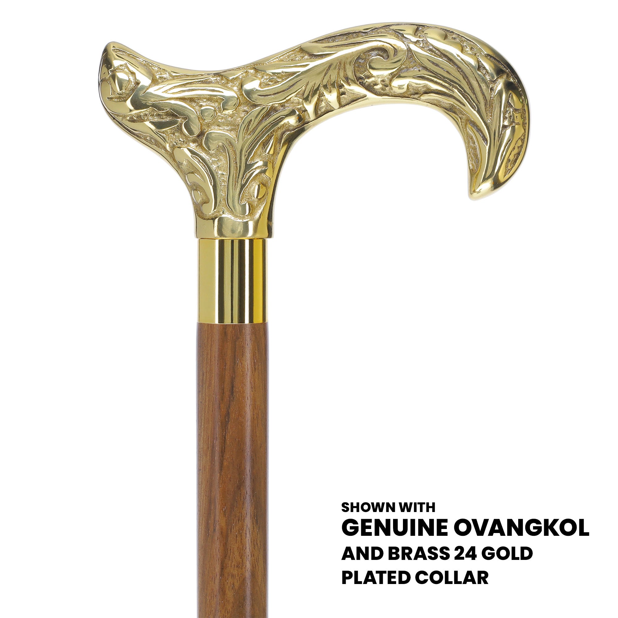 Premium Brass Derby Handle Walking Cane: Custom Shaft & Collar