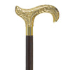 Scratch and Dent Brass Derby Handle Walking Cane w/ Brown Beechwood Shaft and Aluminum Gold Collar V3227