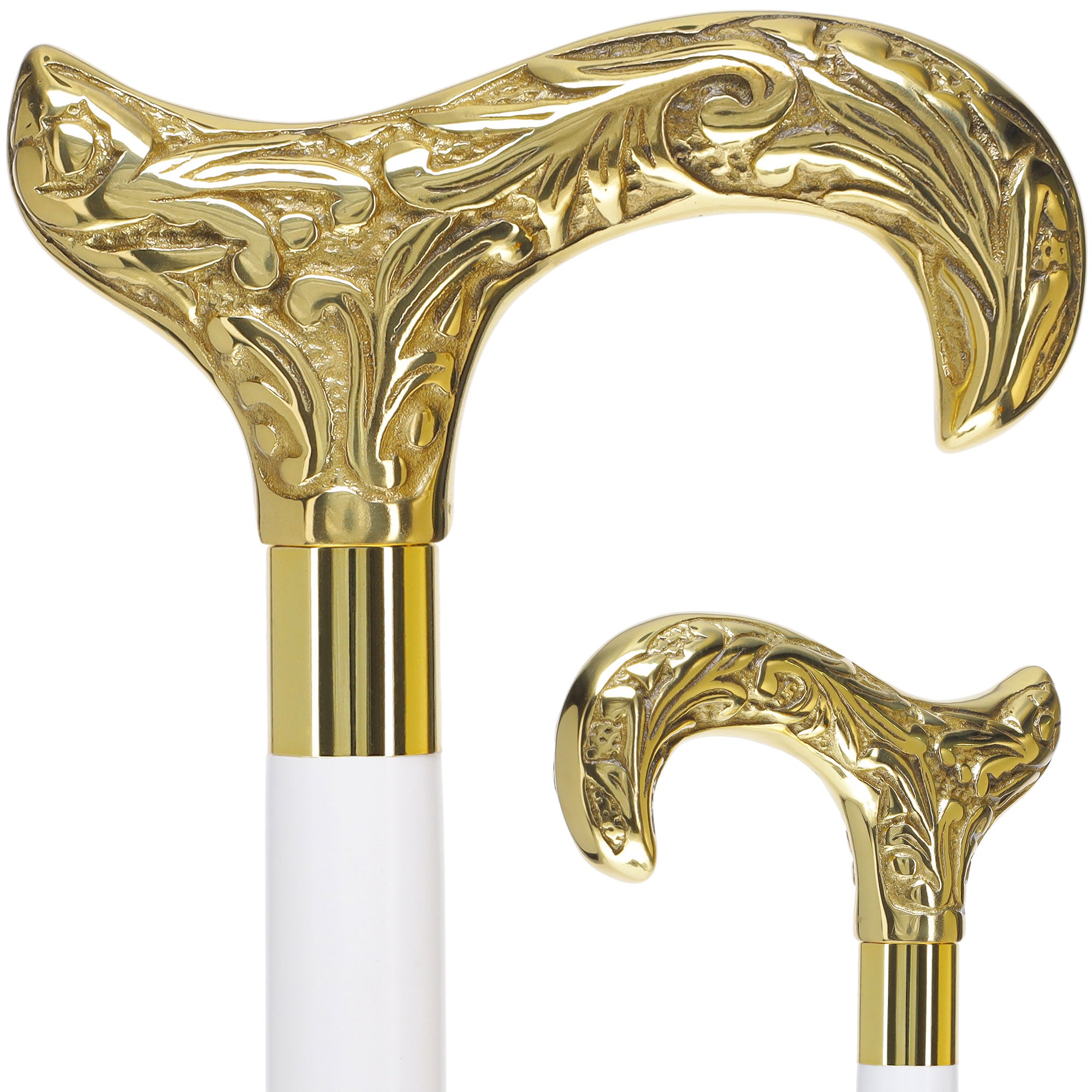 Premium Brass Derby Handle Walking Cane: Custom Shaft & Collar