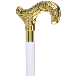Premium Brass Derby Handle Walking Cane: Custom Shaft & Collar