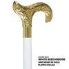 Scratch and Dent Brass Derby Handle Walking Cane w/ Brown Beechwood Shaft and Aluminum Gold Collar V3221