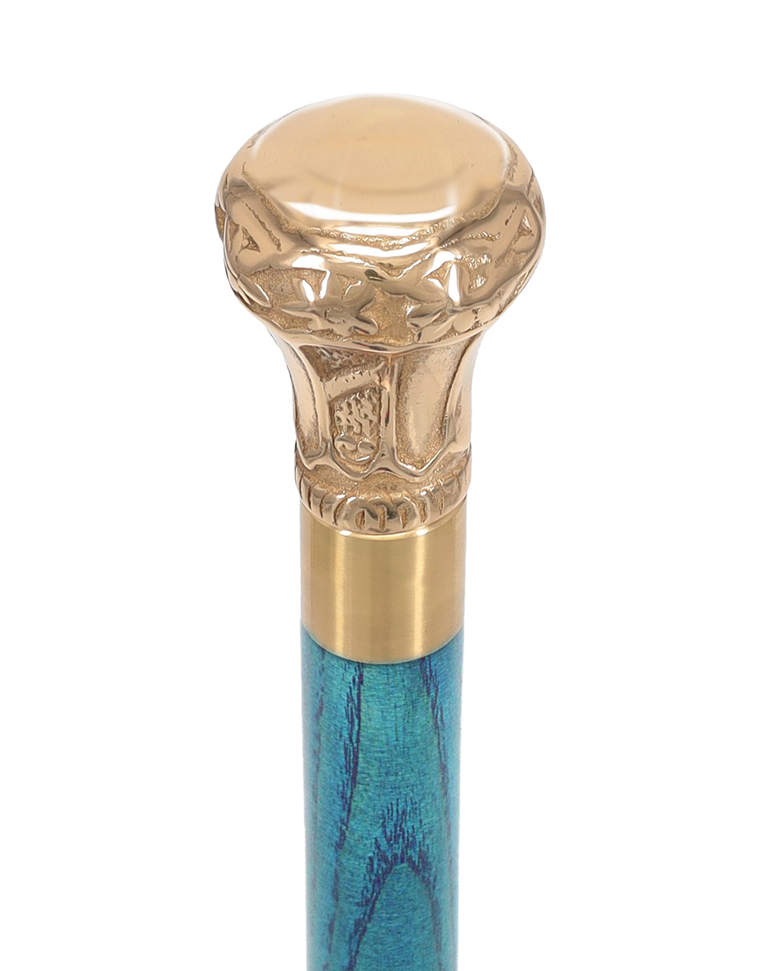 Premium Brass Knob Handle Cane: Stained Custom Color Shaft