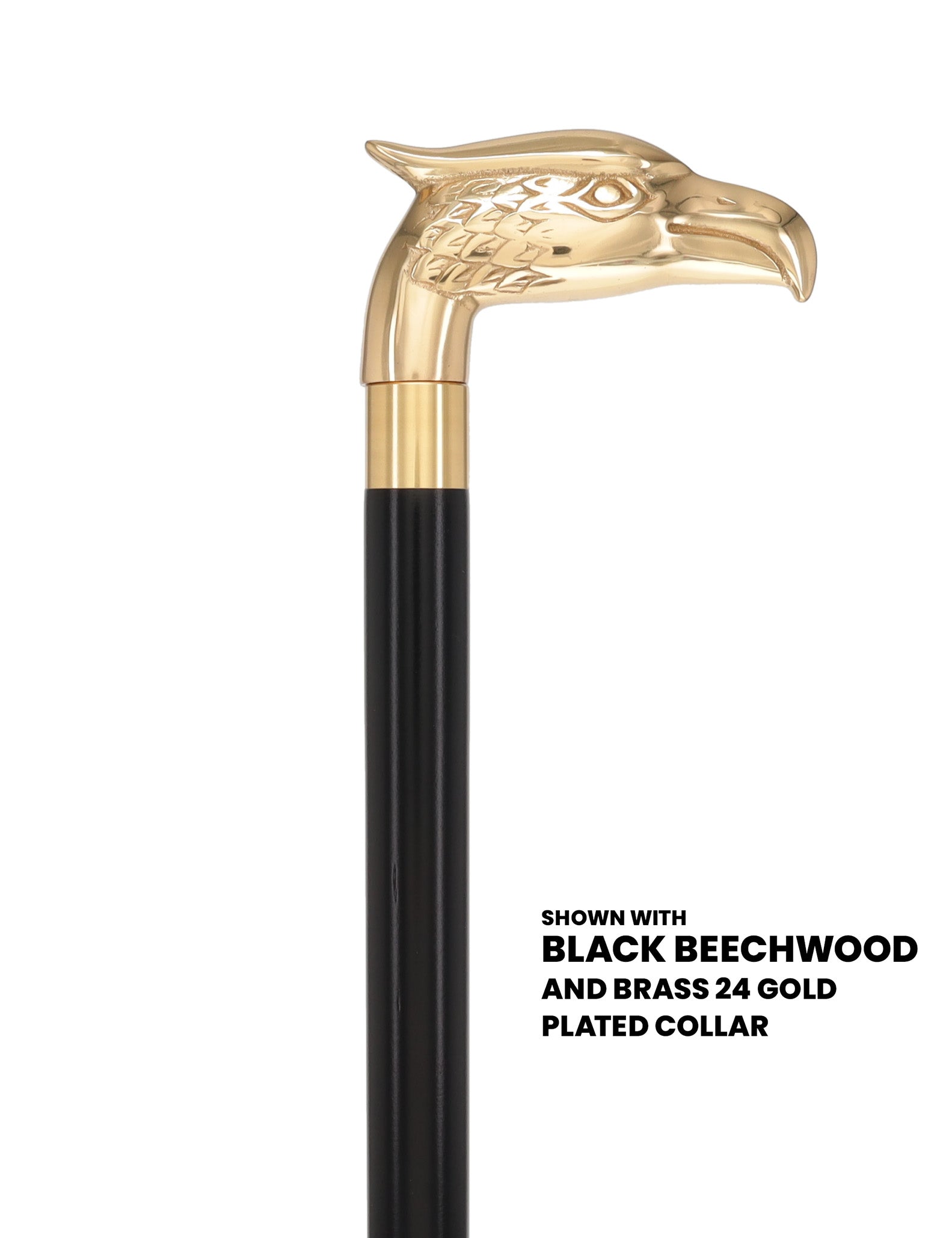 Brass Eagle Handle Walking Cane w/ Custom Shaft and Collar
