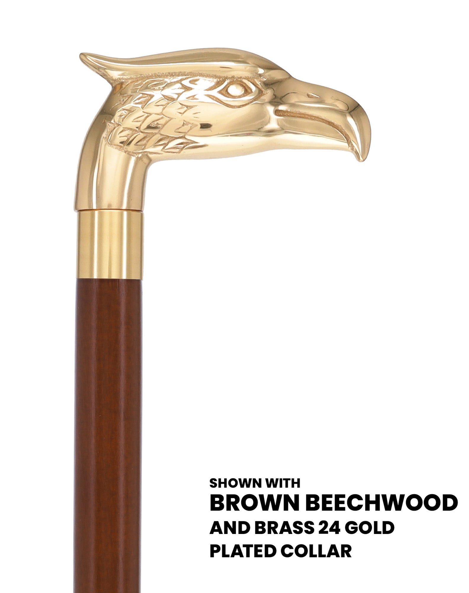 Brass Eagle Handle Walking Cane w/ Custom Shaft and Collar