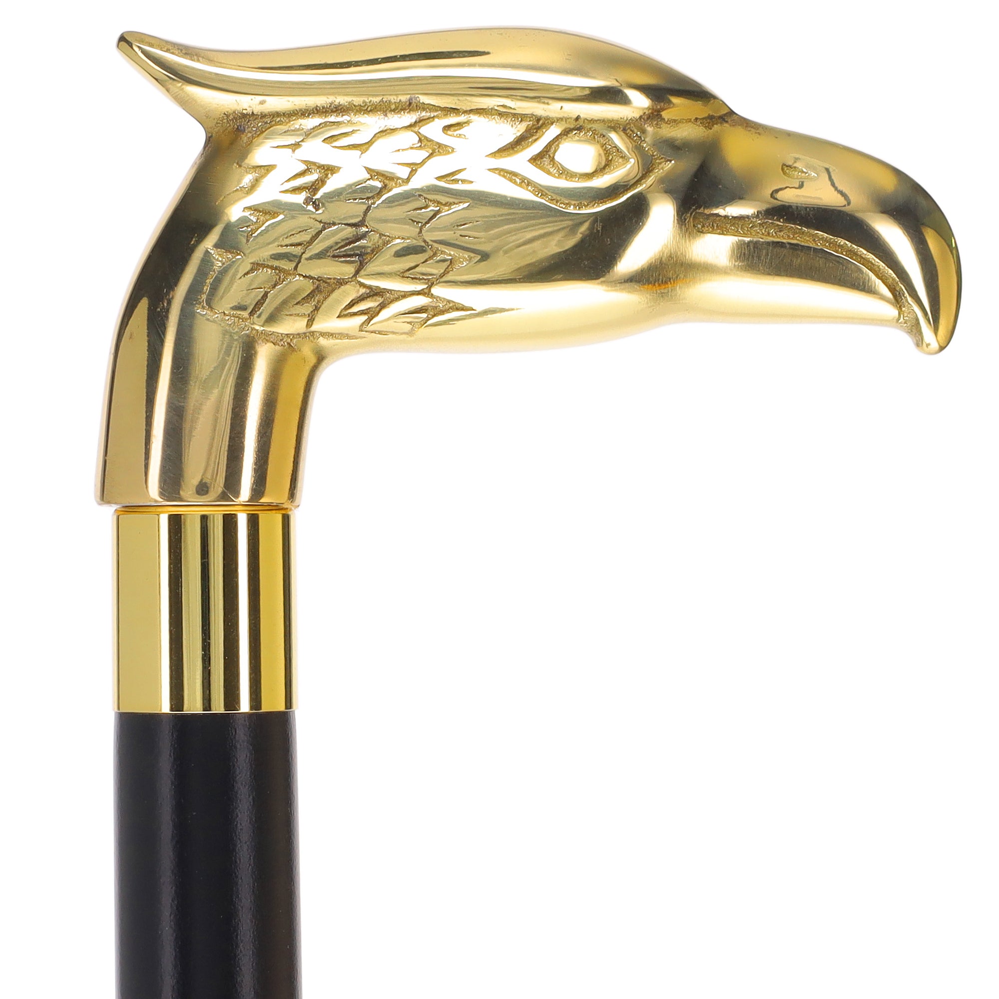 Brass Eagle Handle Walking Cane w/ Custom Shaft and Collar