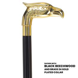 Brass Eagle Handle Walking Cane w/ Custom Shaft and Collar