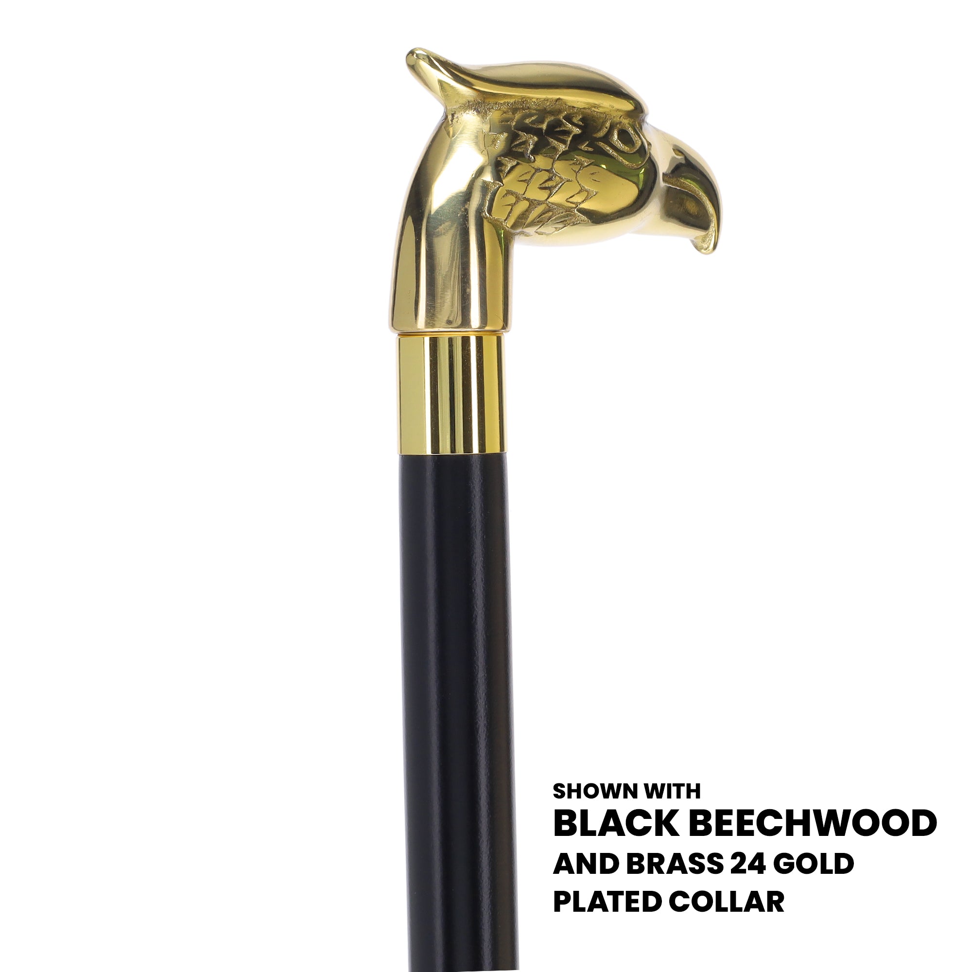 Brass Eagle Handle Walking Cane w/ Custom Shaft and Collar