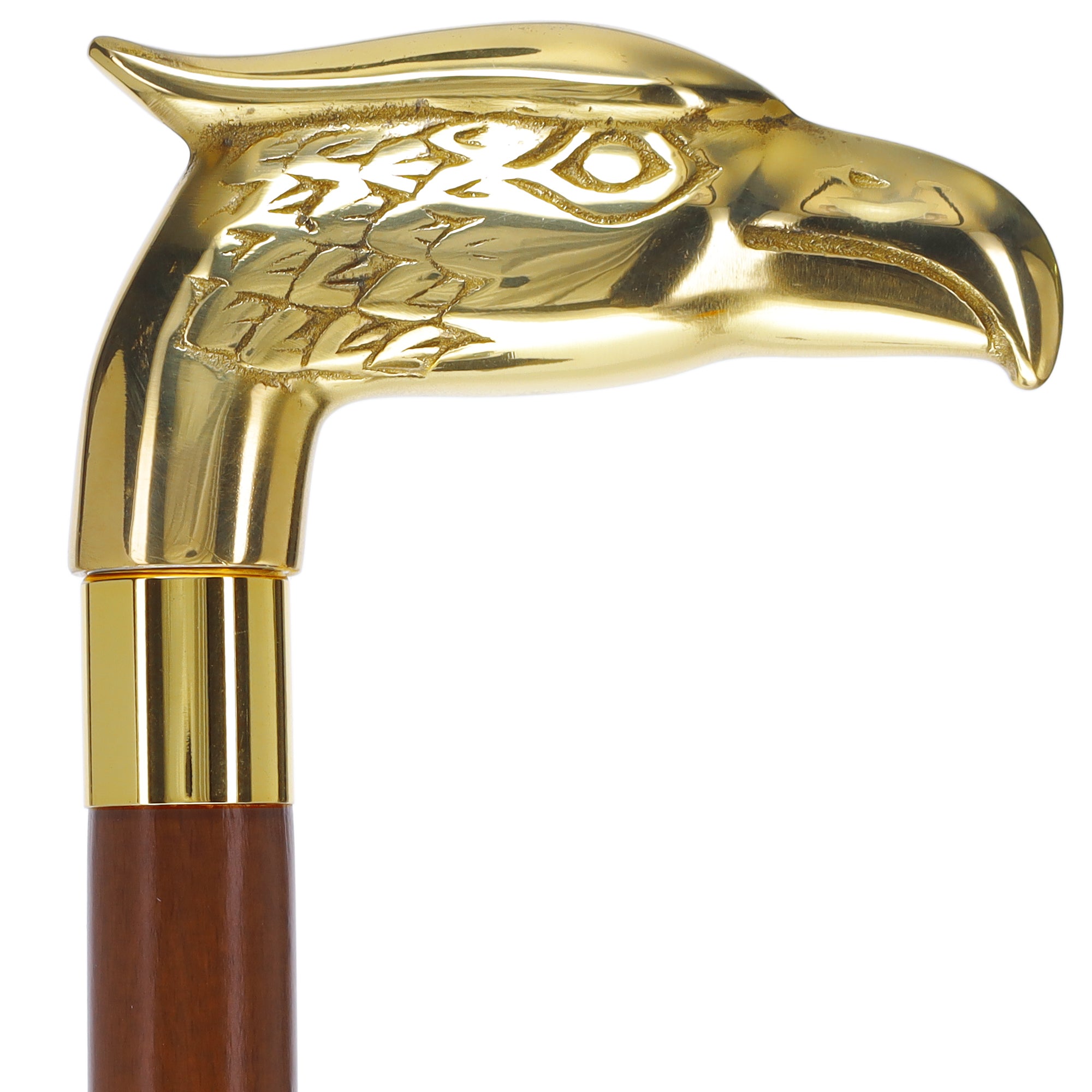 Brass Eagle Handle Walking Cane w/ Custom Shaft and Collar