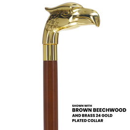 Brass Eagle Handle Walking Cane w/ Custom Shaft and Collar