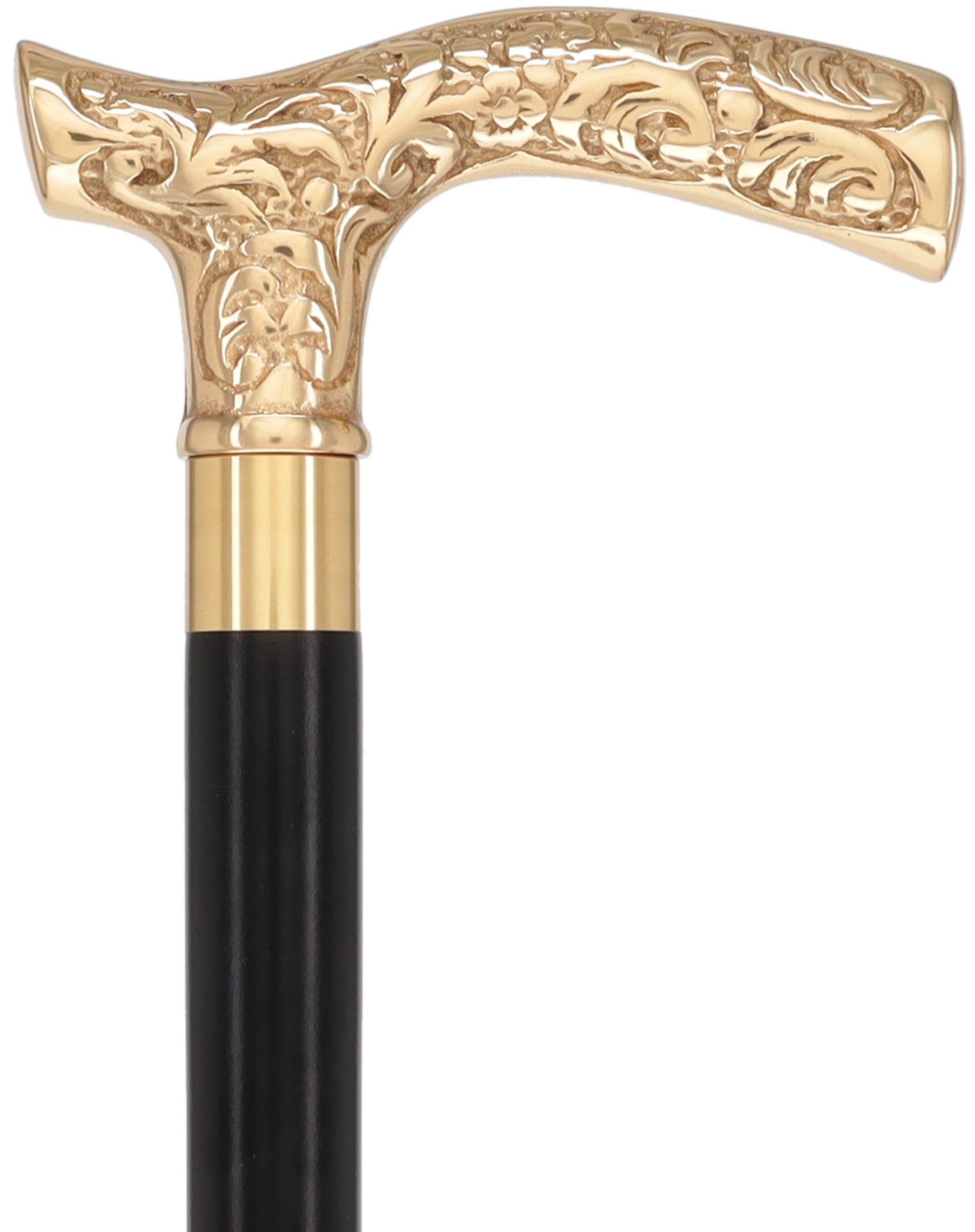 Premium Brass Fritz Handle Walking Cane: Custom Shaft & Collar
