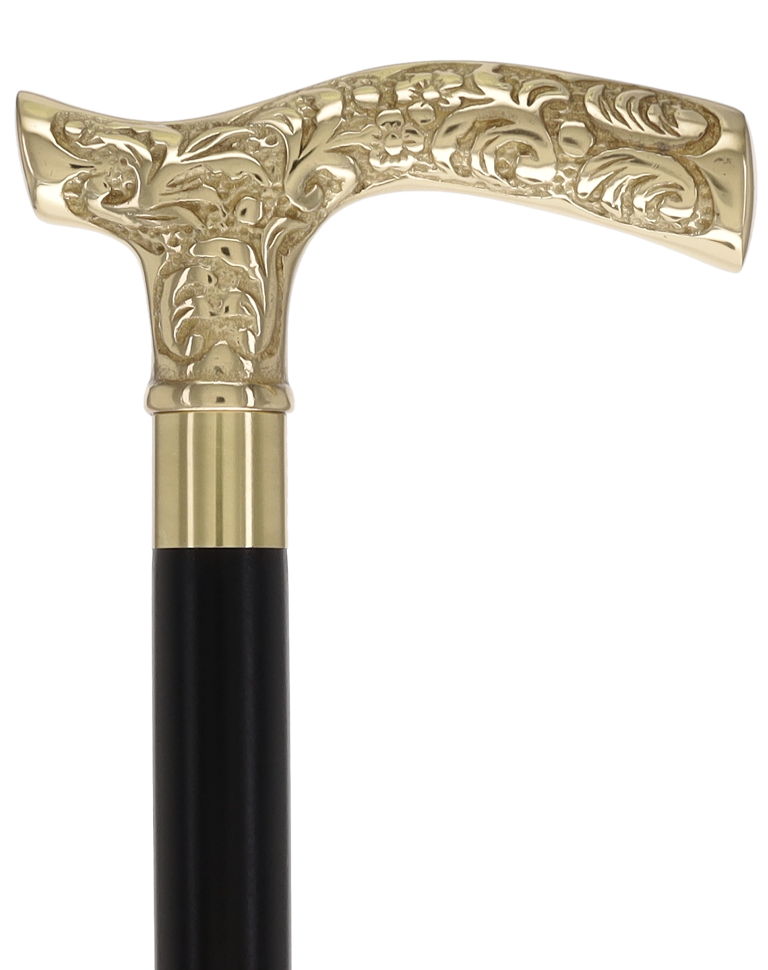 Premium Brass Fritz Handle Walking Cane: Custom Shaft & Collar
