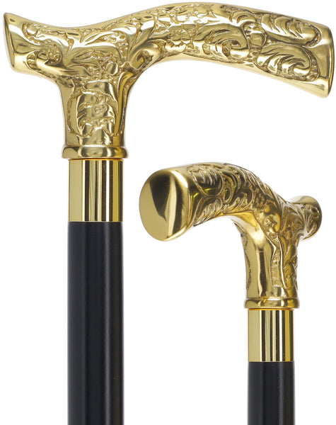 Premium Brass Fritz Handle Walking Cane: Custom Shaft & Collar