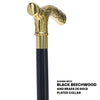 Scratch and Dent Brass Fritz Handle Walking Cane w/ Ash Shaft and Aluminum Gold Collar V2256