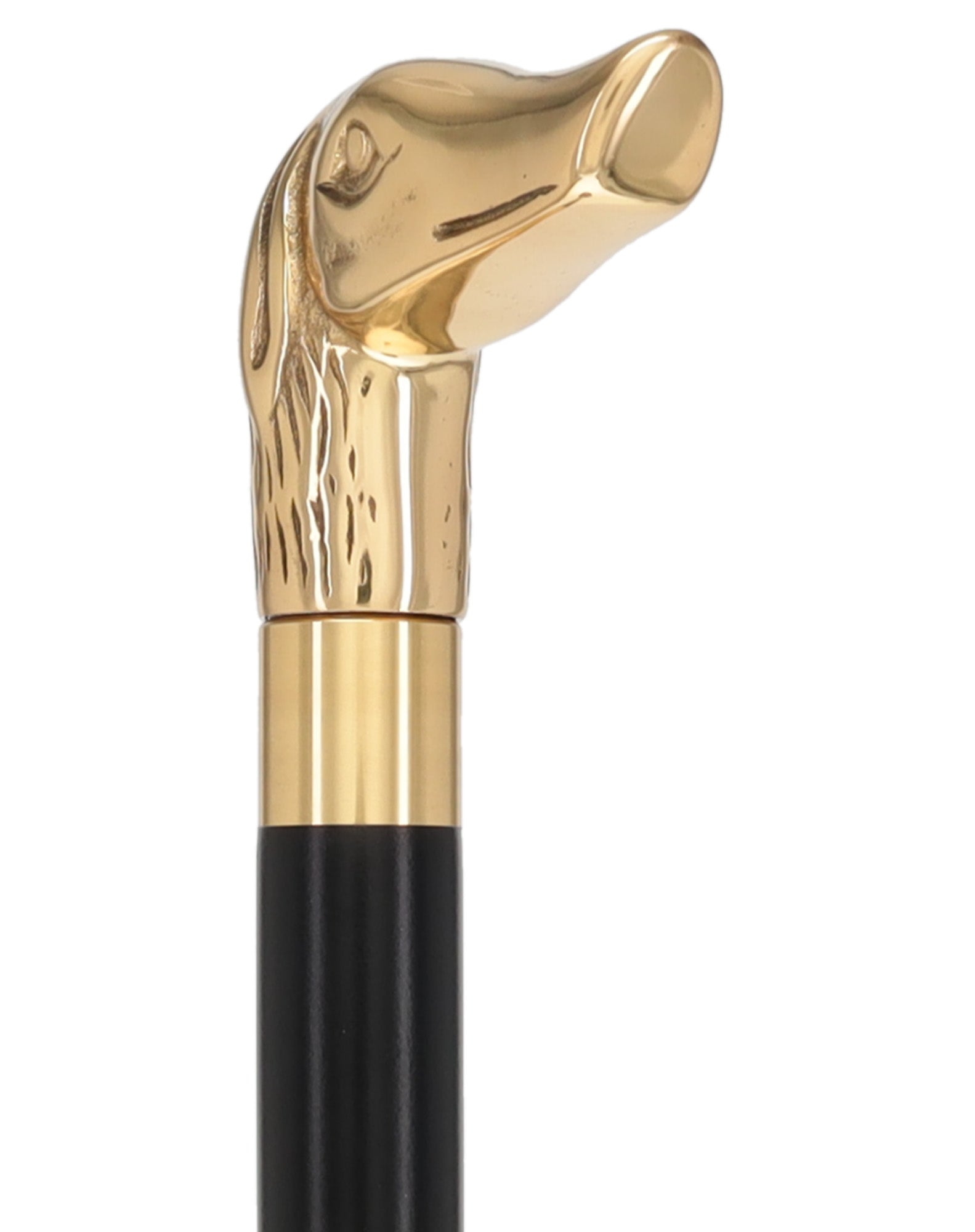 Premium Brass Dog Handle Walking Cane: Custom Shaft & Collar