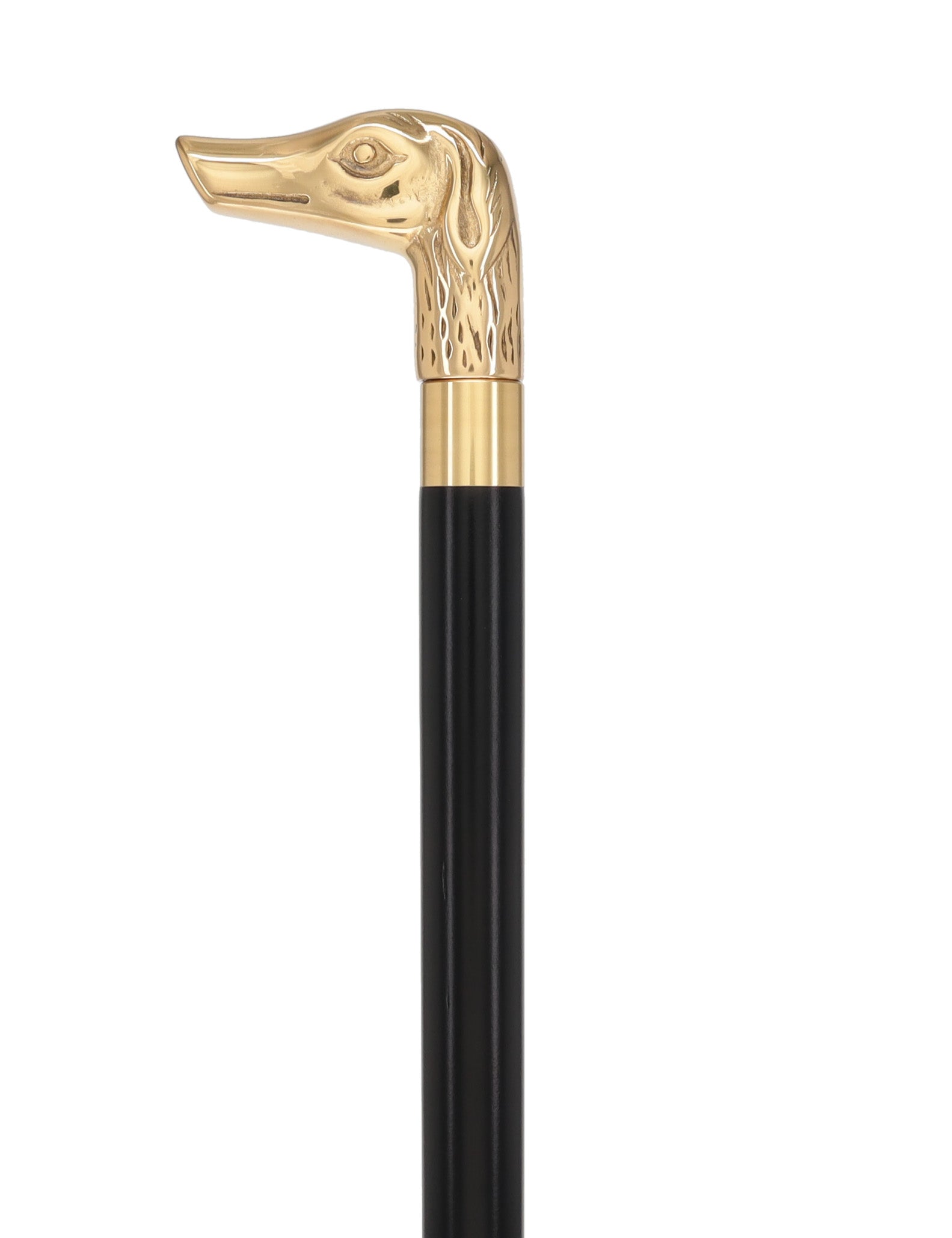 Premium Brass Dog Handle Walking Cane: Custom Shaft & Collar