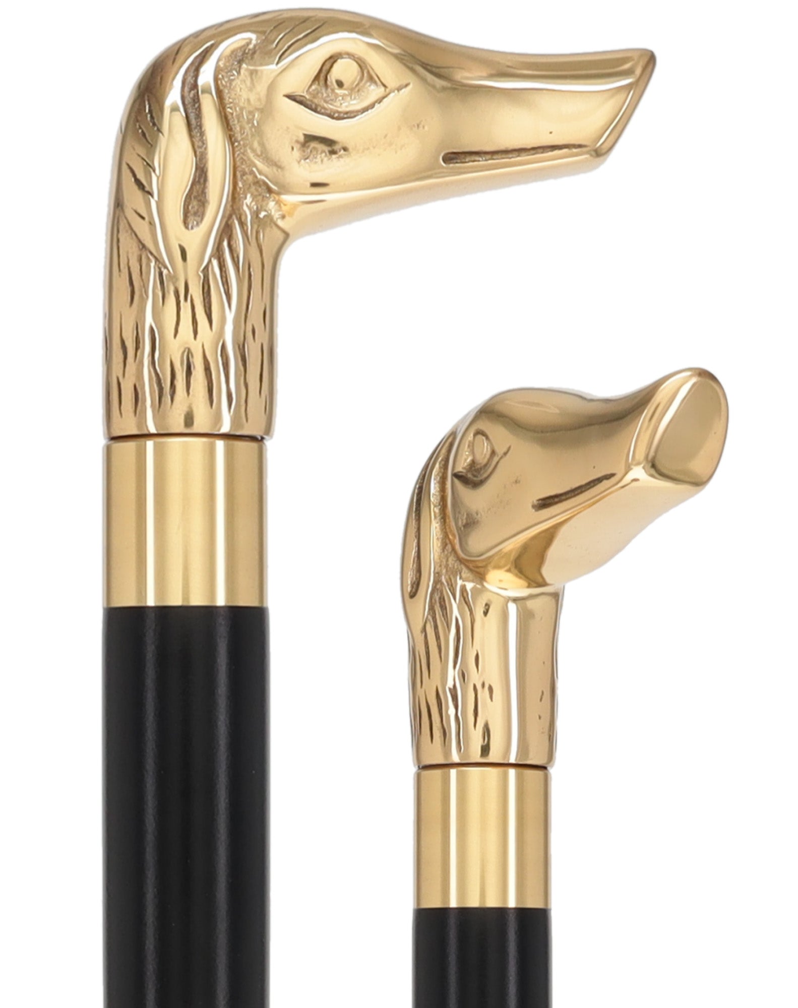 Premium Brass Dog Handle Walking Cane: Custom Shaft & Collar