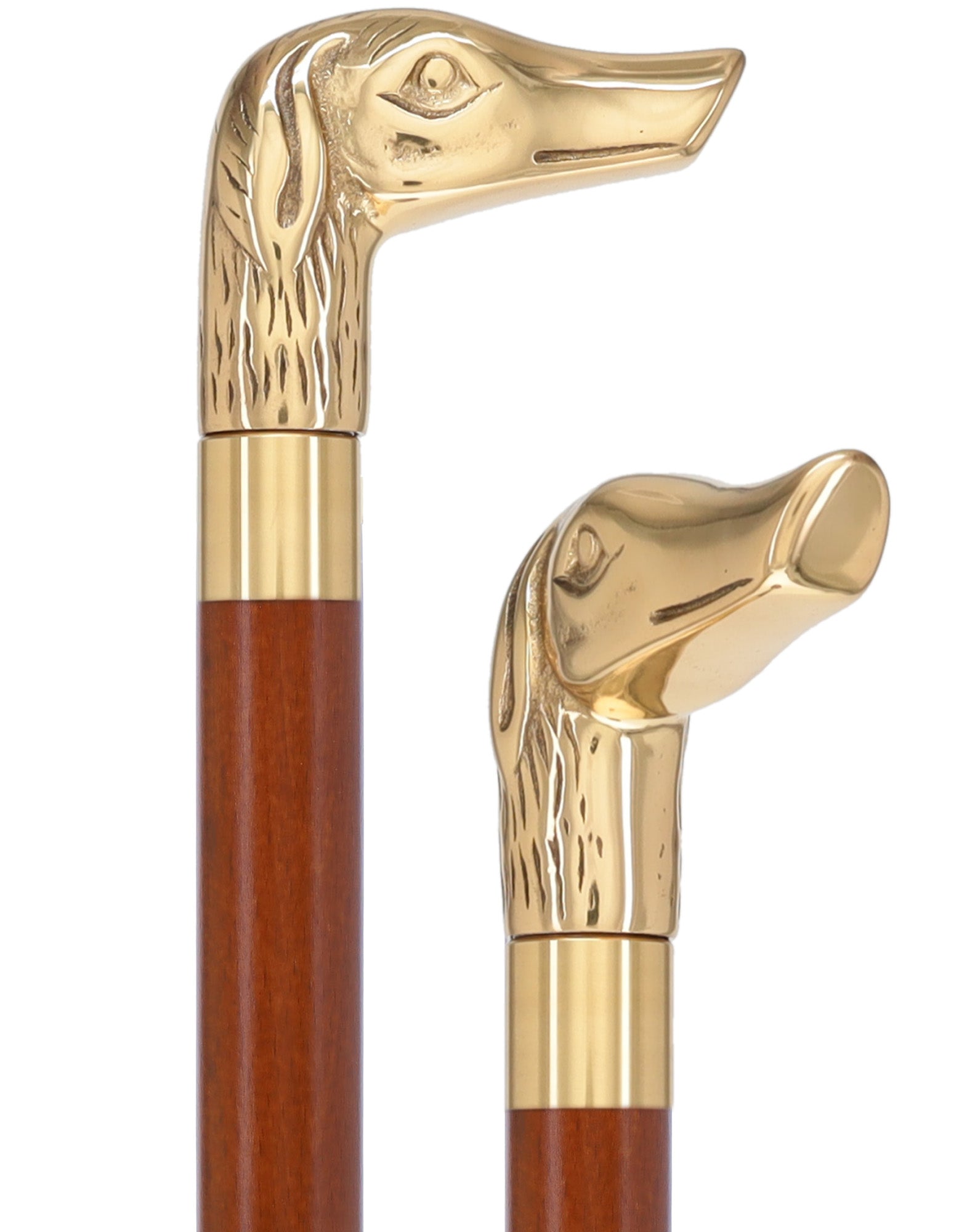 Premium Brass Dog Handle Walking Cane: Custom Shaft & Collar