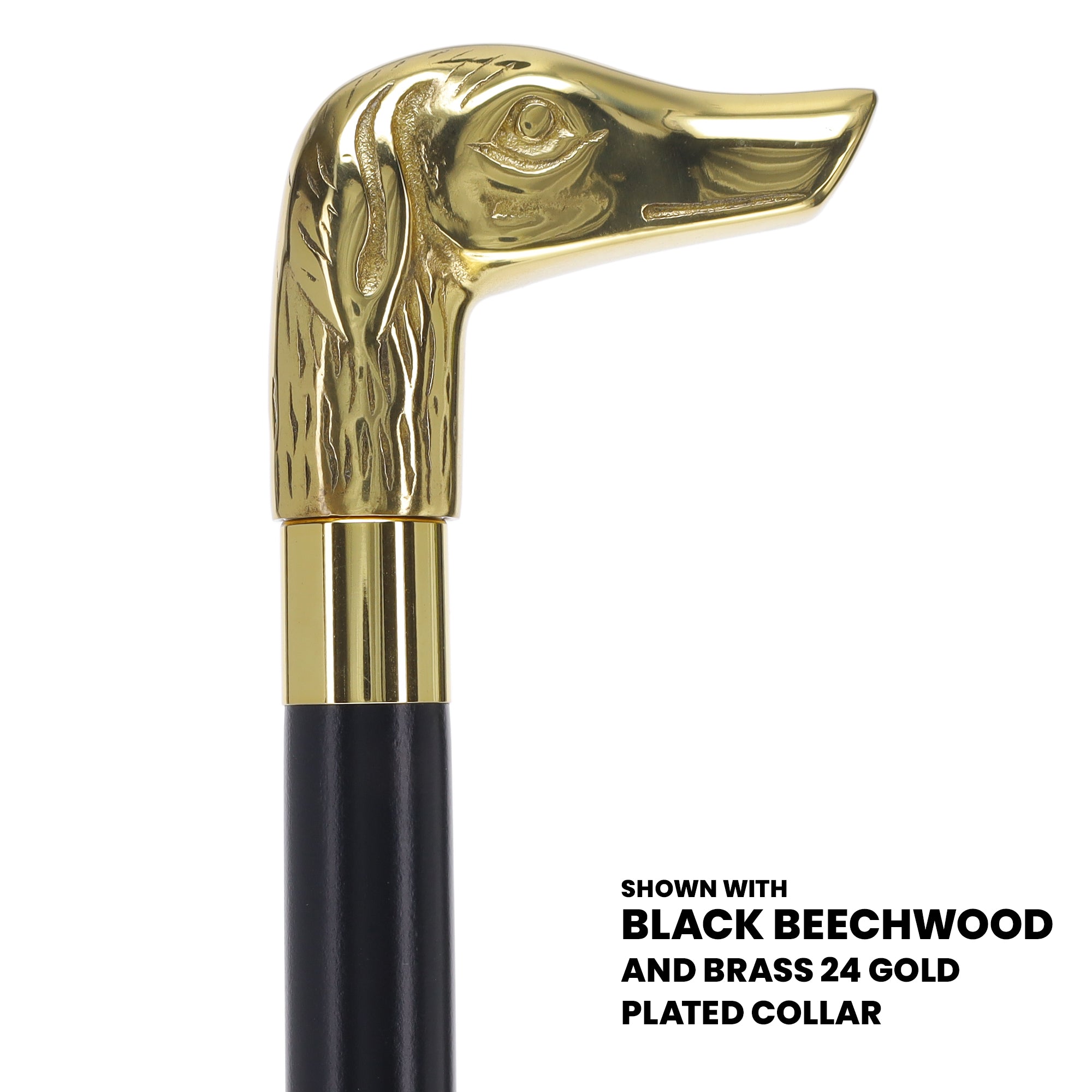 Premium Brass Dog Handle Walking Cane: Custom Shaft & Collar
