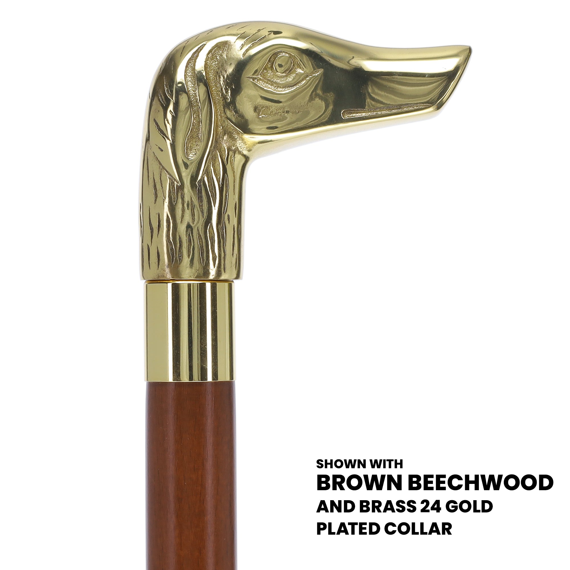 Premium Brass Dog Handle Walking Cane: Custom Shaft & Collar