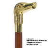 Scratch and Dent Brass Dog Handle Walking Cane w/ Ash Shaft and Brass Gold Collar V2145