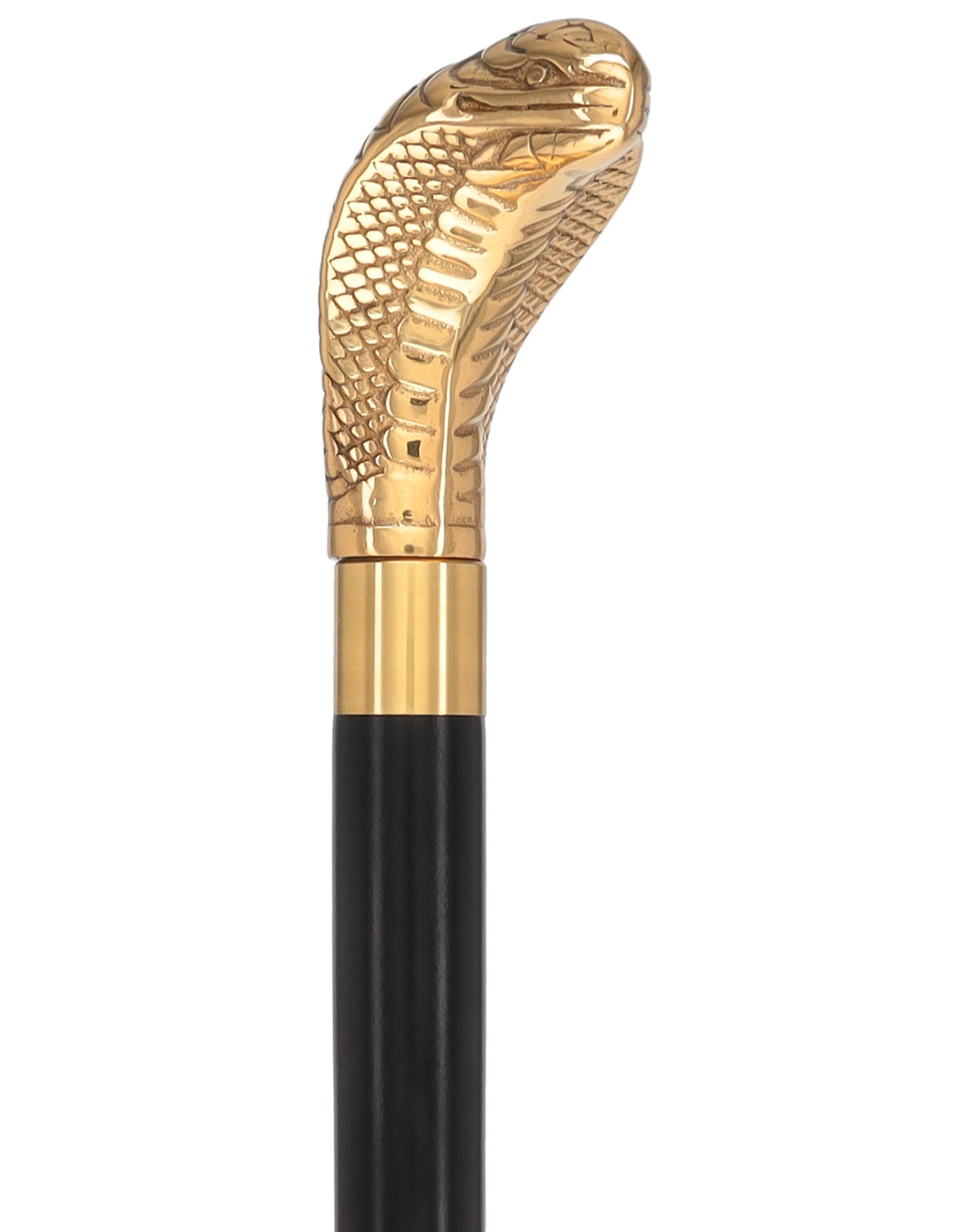 Premium Brass Snake Handle Walking Cane: Custom Shaft & Collar