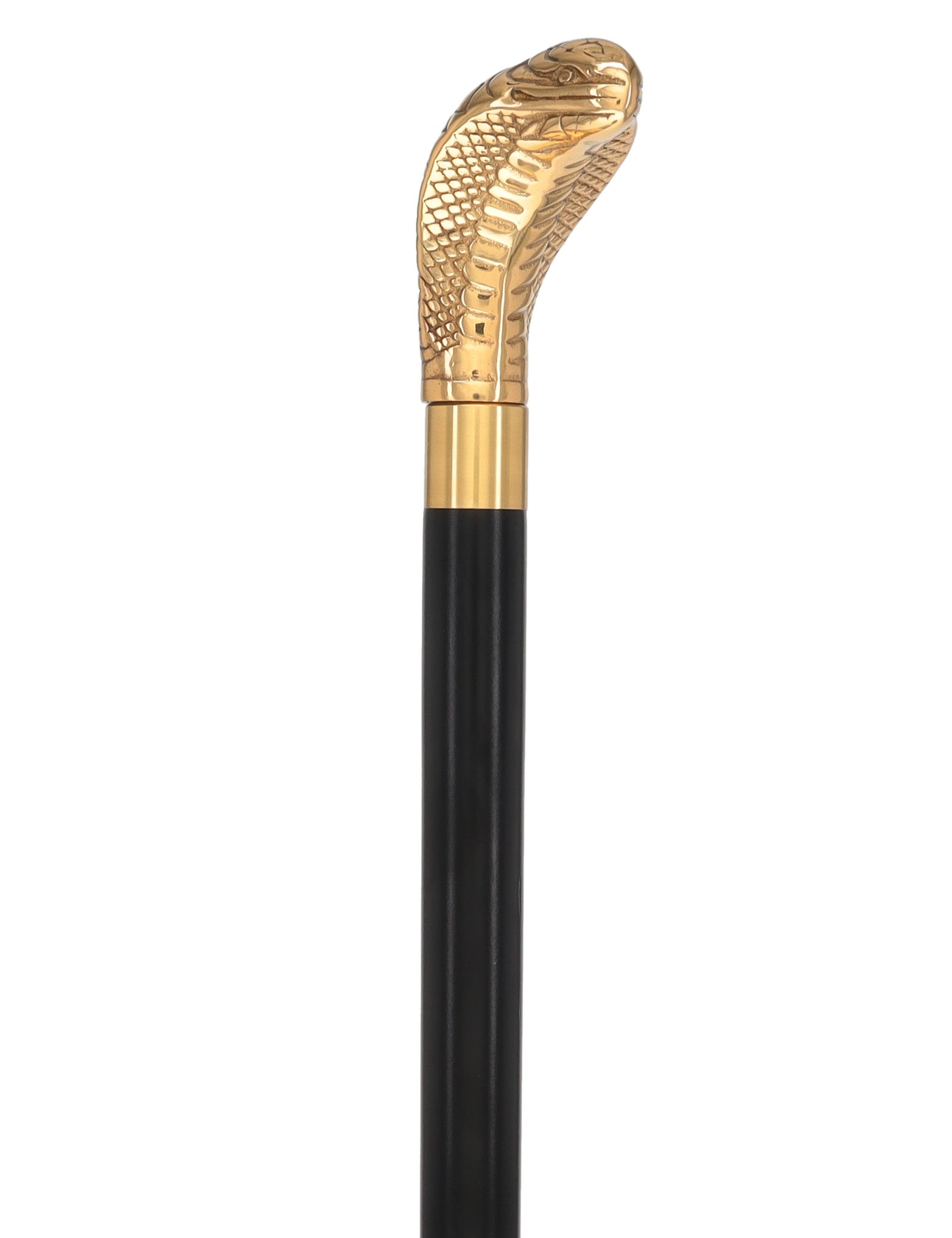 Premium Brass Snake Handle Walking Cane: Custom Shaft & Collar