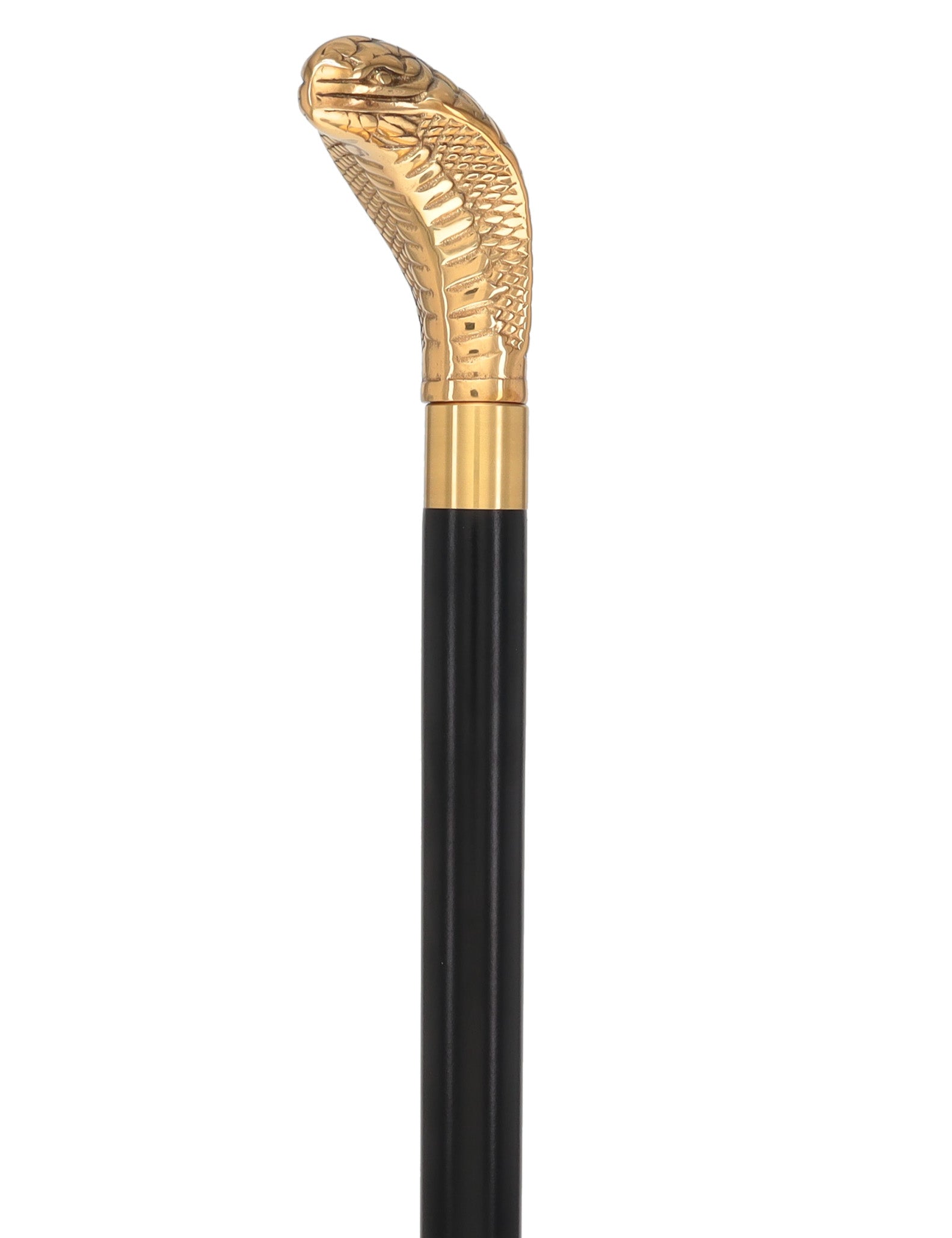 Premium Brass Snake Handle Walking Cane: Custom Shaft & Collar