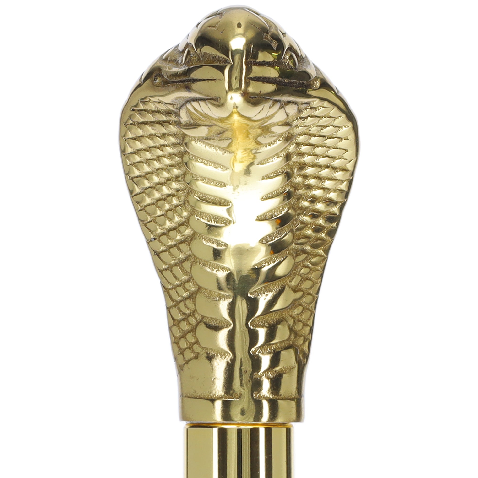 Premium Brass Snake Handle Walking Cane: Custom Shaft & Collar
