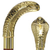 Brass Snake Handle Walking Cane w/ Custom Shaft and Collar