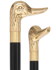 Premium Brass Duck Handle Walking Cane: Custom Shaft & Collar