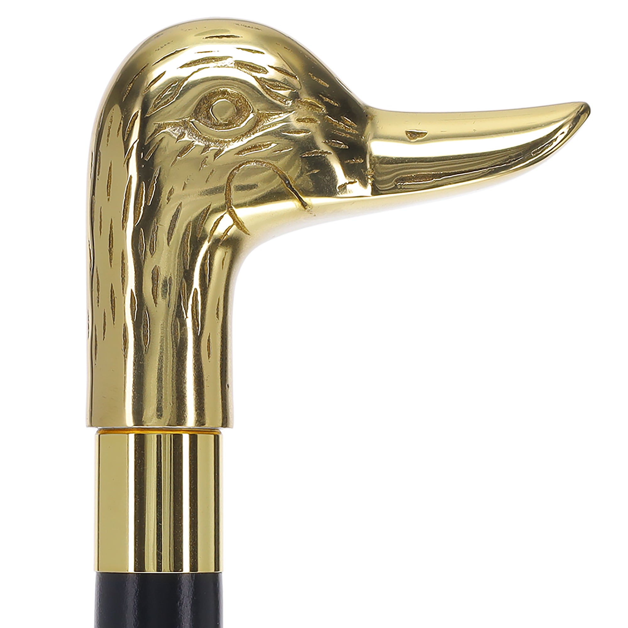 Premium Brass Duck Handle Walking Cane: Custom Shaft & Collar