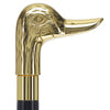 Scratch and Dent Brass Duck Handle Walking Cane w/ Wenge Shaft and Brass Gold Collar V3163