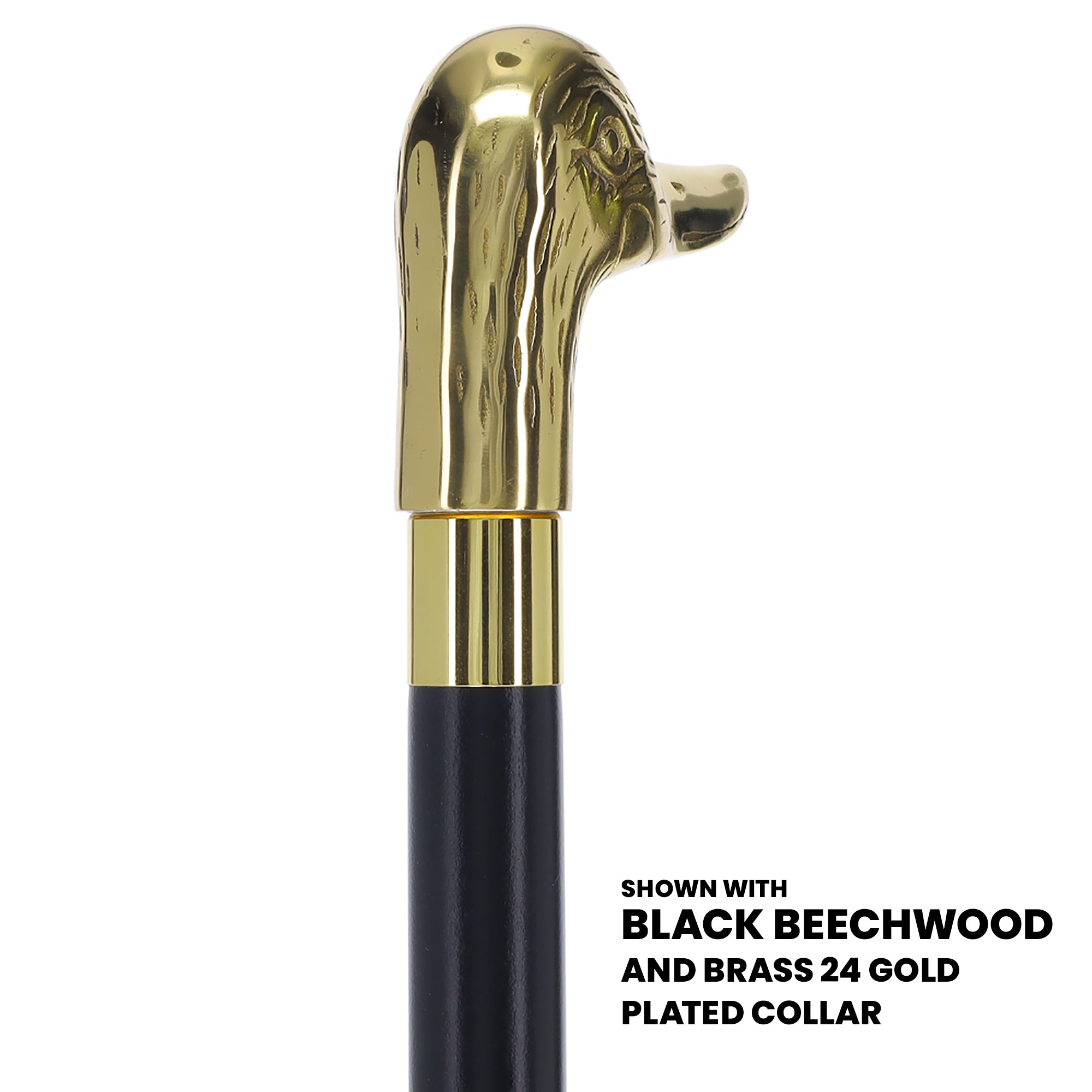 Premium Brass Duck Handle Walking Cane: Custom Shaft & Collar