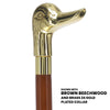Scratch and Dent Brass Duck Handle Walking Cane w/ Ash Shaft and Aluminum Gold Collar V2152