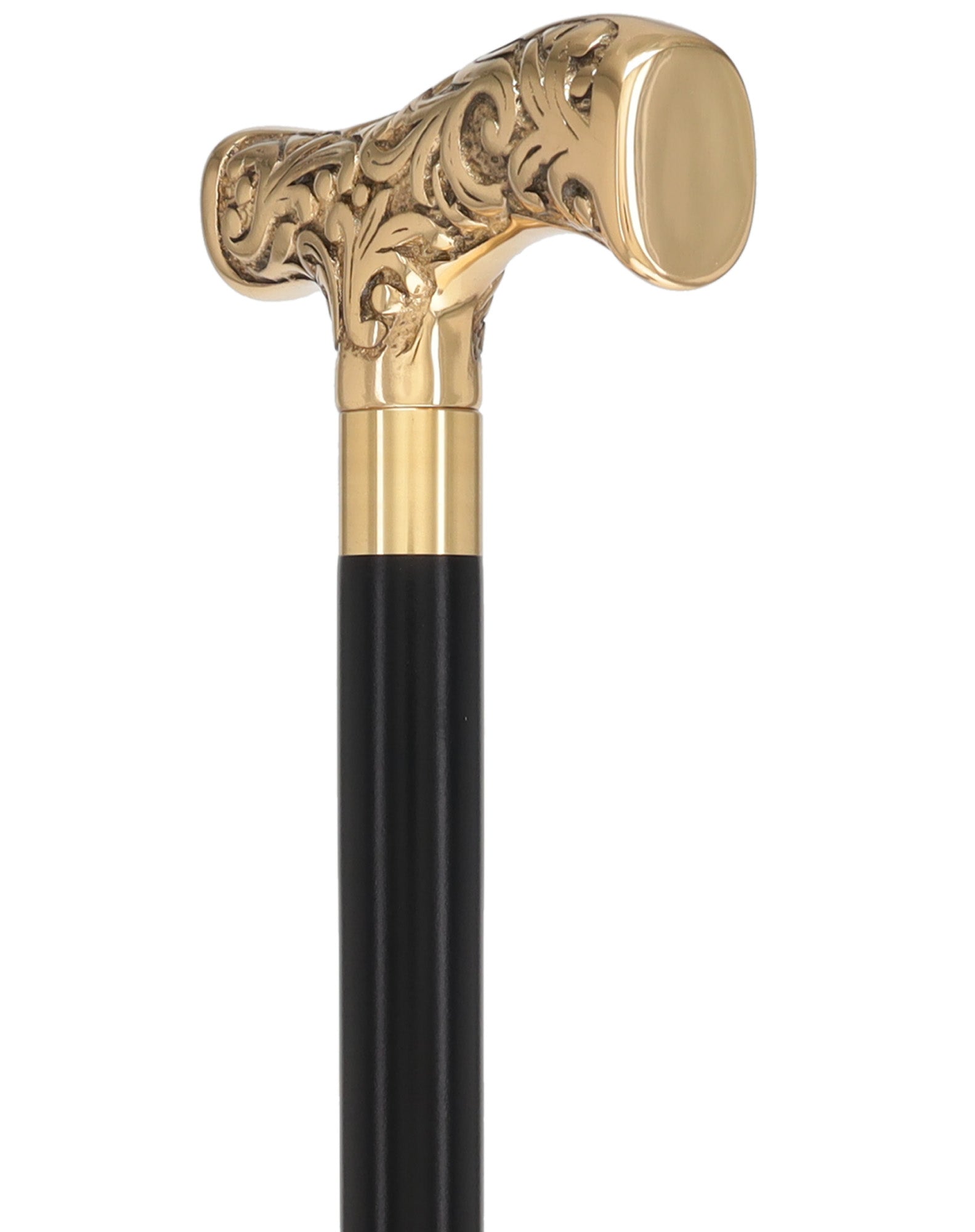 Premium Brass T-shaped Handle Walking Cane: Custom Shaft & Collar