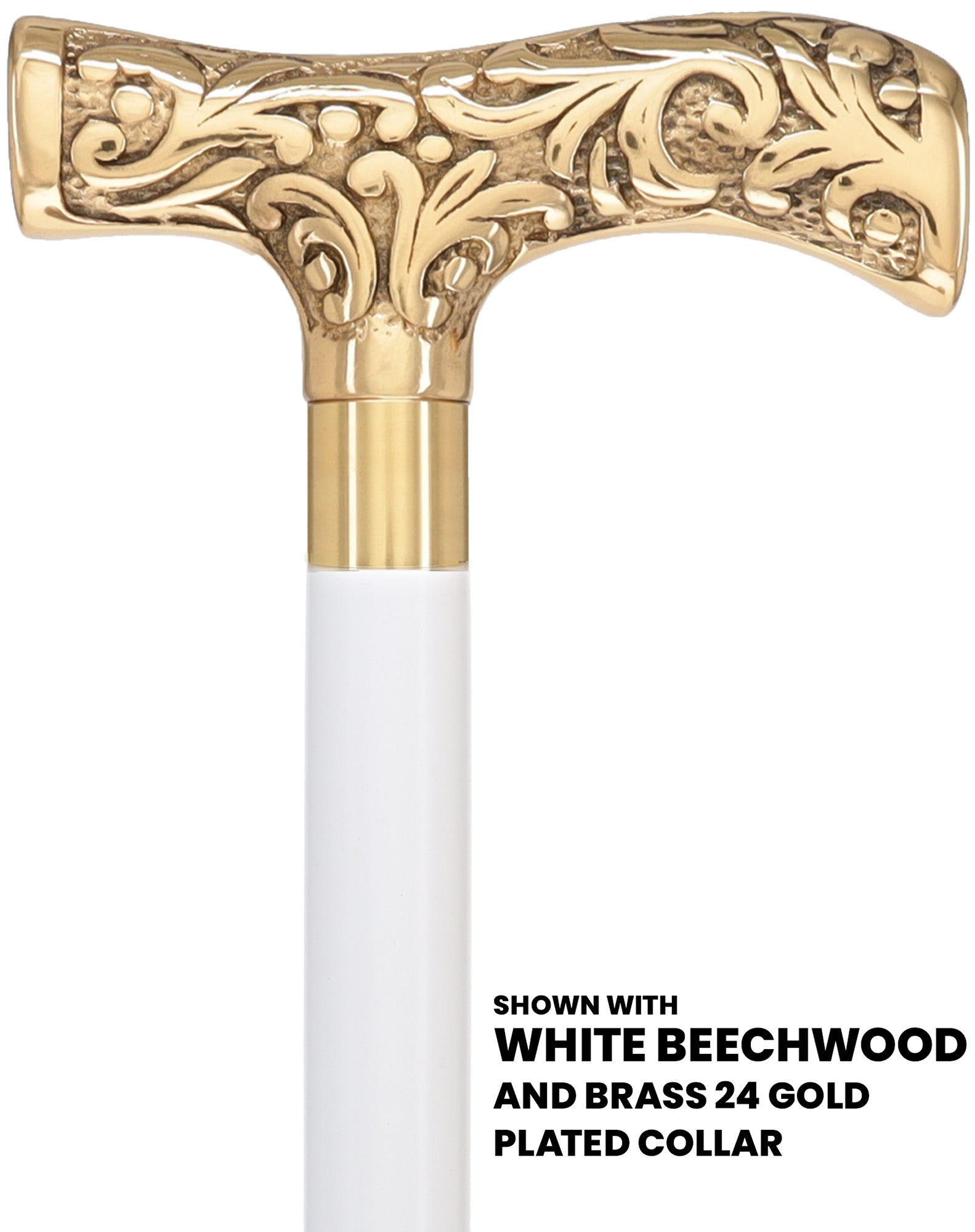 Premium Brass T-shaped Handle Walking Cane: Custom Shaft & Collar