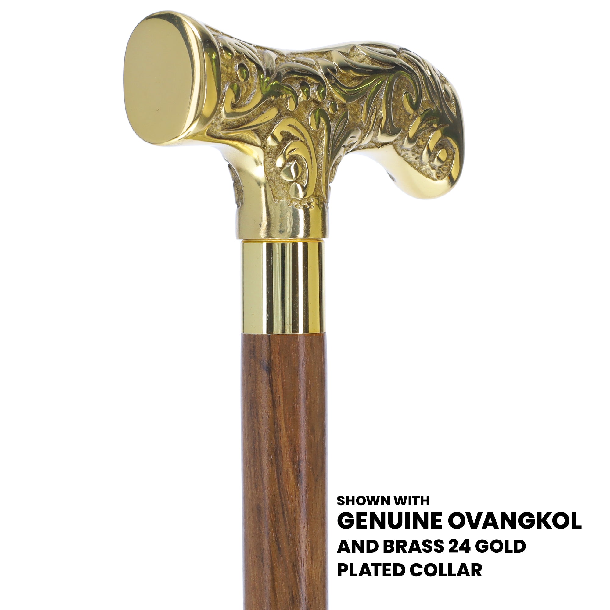 Premium Brass T-shaped Handle Walking Cane: Custom Shaft & Collar