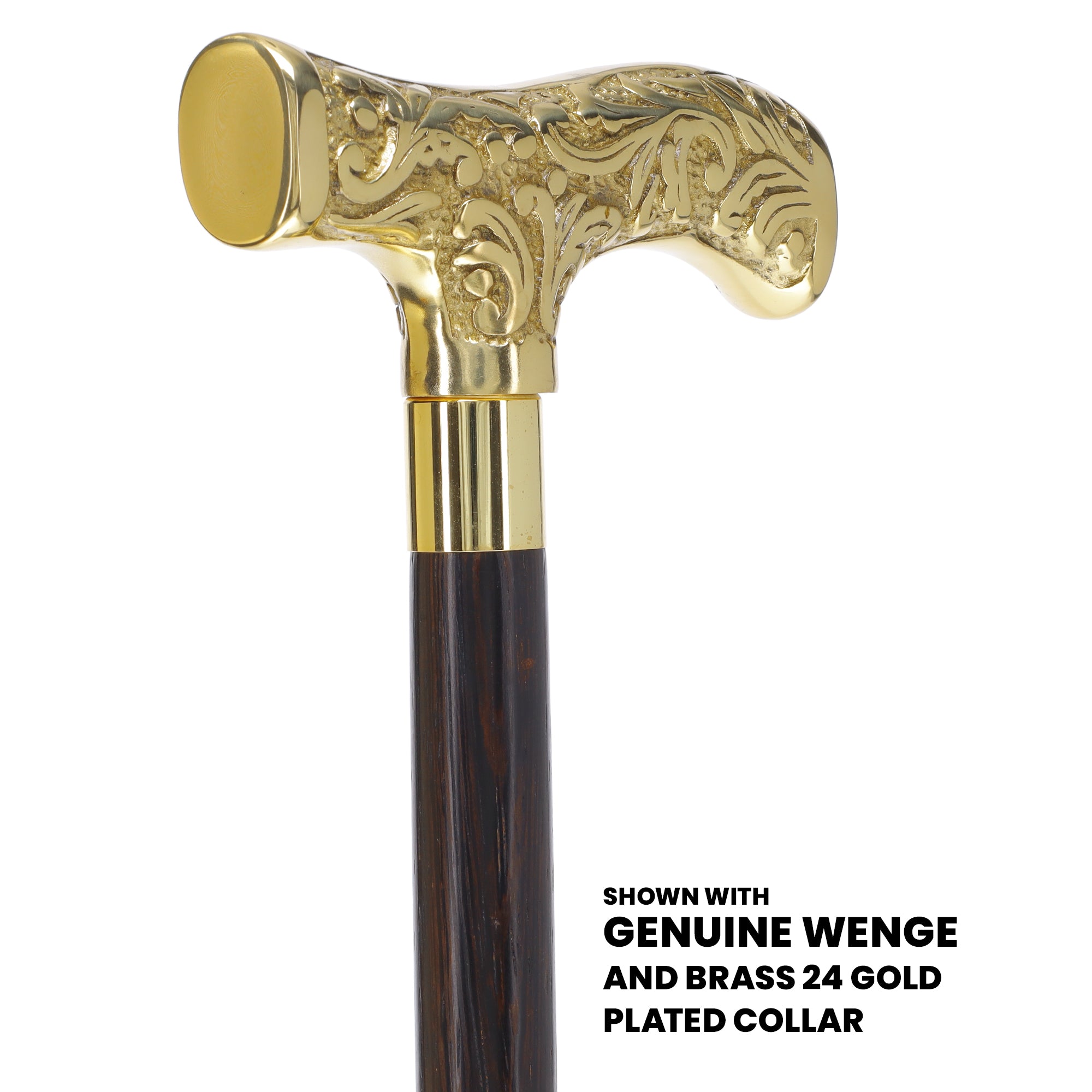 Premium Brass T-shaped Handle Walking Cane: Custom Shaft & Collar
