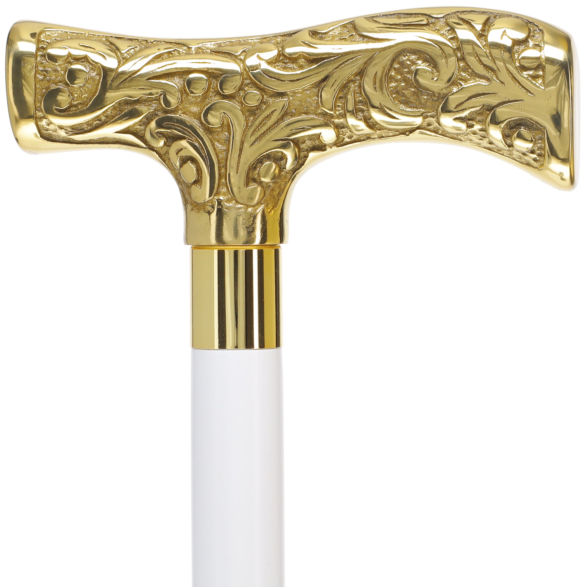 Premium Brass T-shaped Handle Walking Cane: Custom Shaft & Collar