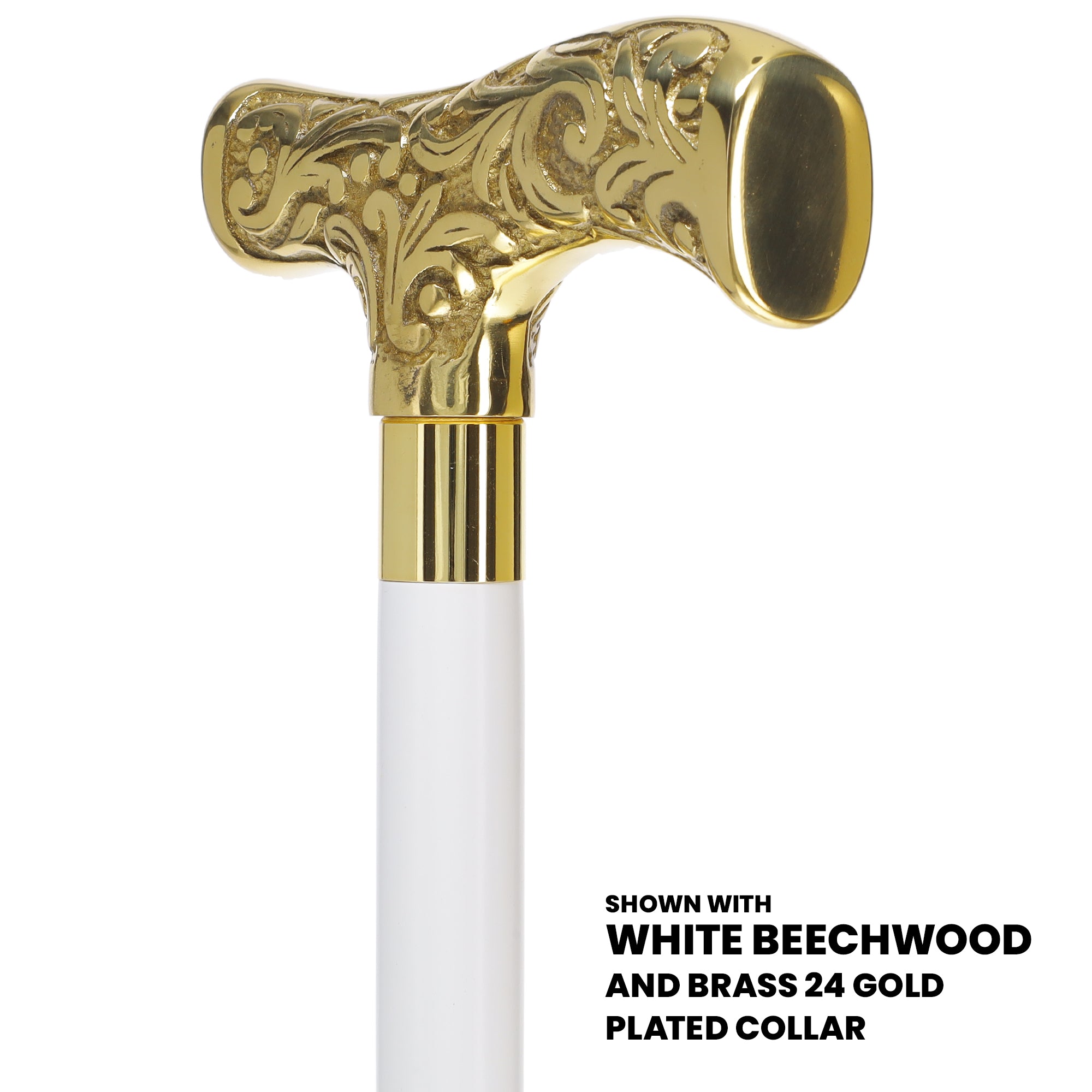 Premium Brass T-shaped Handle Walking Cane: Custom Shaft & Collar