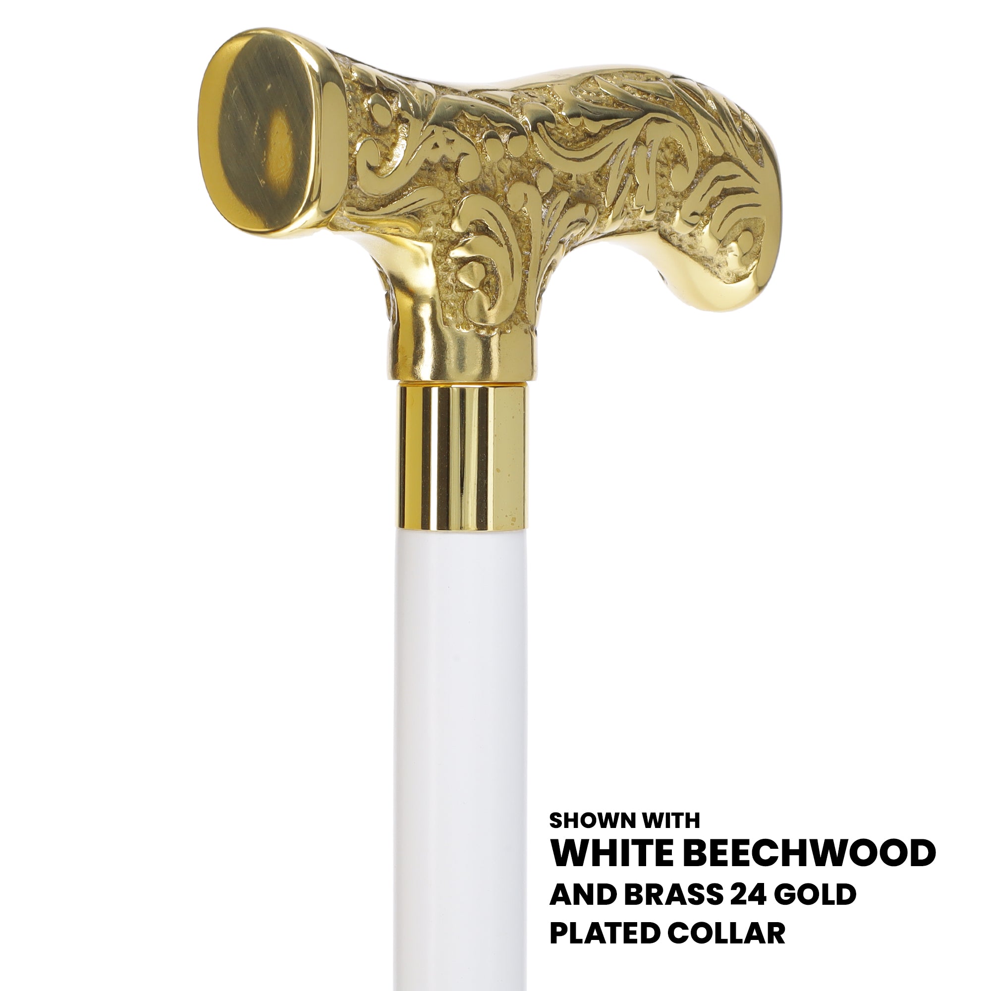 Premium Brass T-shaped Handle Walking Cane: Custom Shaft & Collar