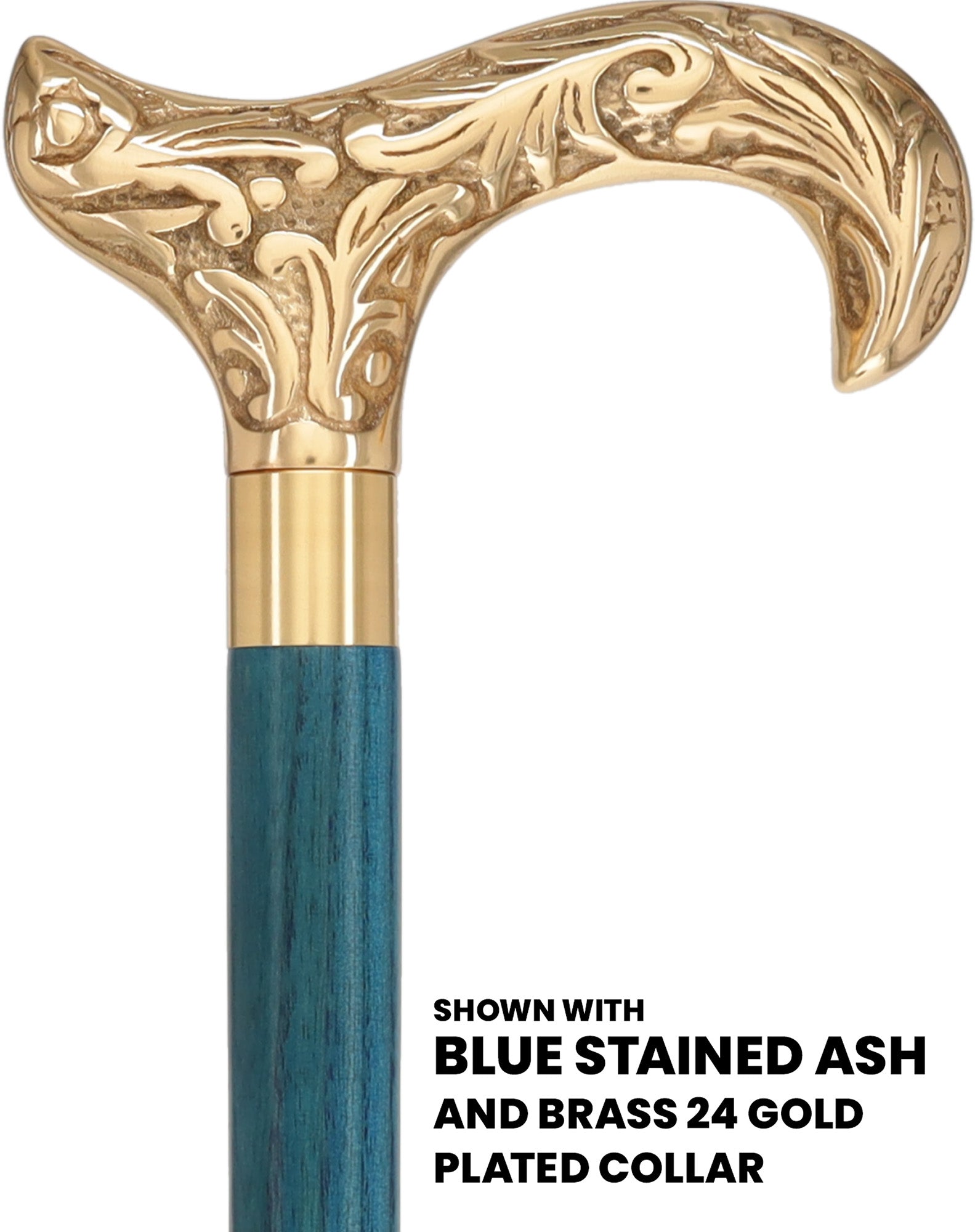 Premium Brass Derby Handle Cane: Stained Custom Color Shaft