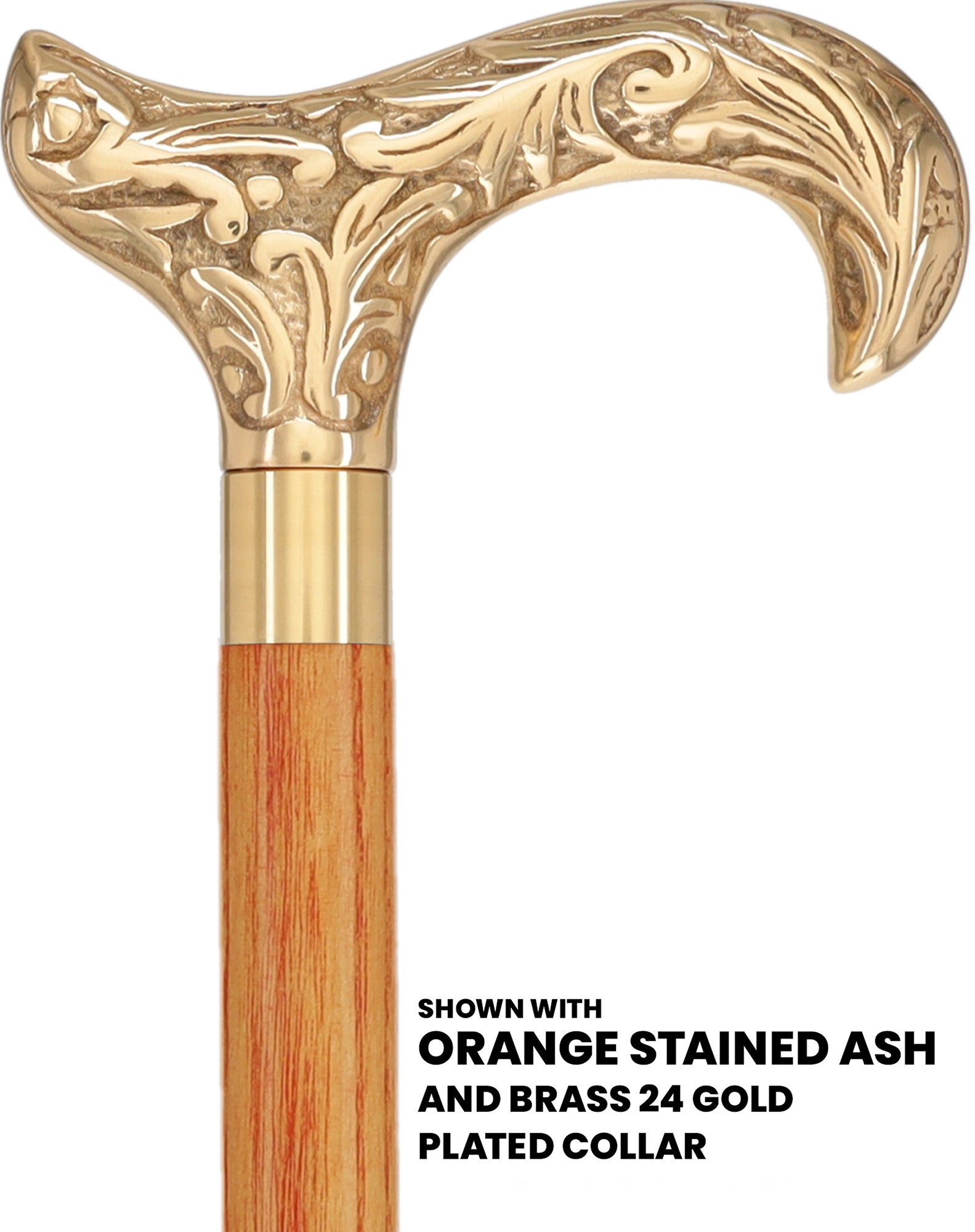 Premium Brass Derby Handle Cane: Stained Custom Color Shaft