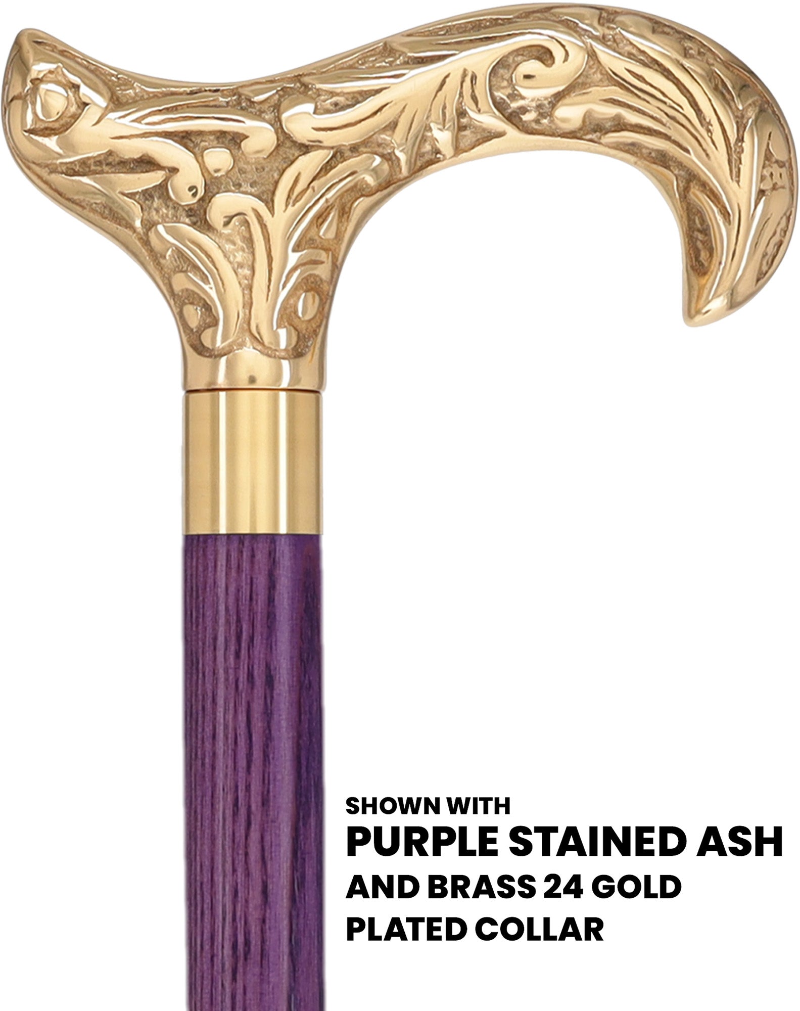 Premium Brass Derby Handle Cane: Stained Custom Color Shaft
