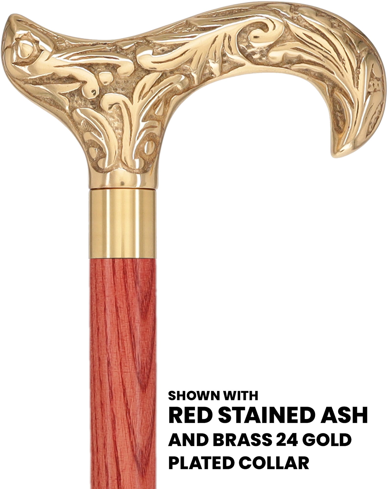 Premium Brass Derby Handle Cane: Stained Custom Color Shaft