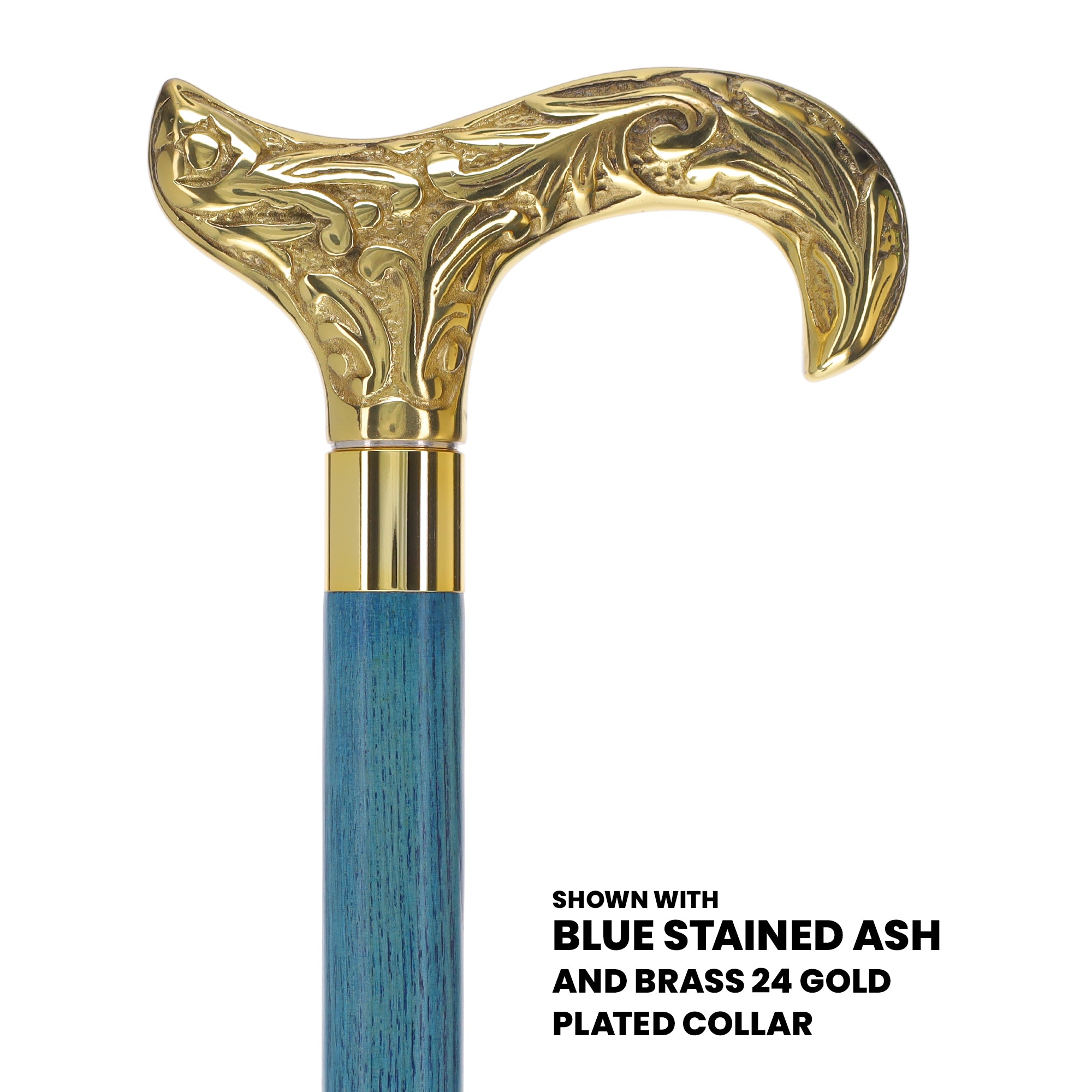 Premium Brass Derby Handle Cane: Stained Custom Color Shaft